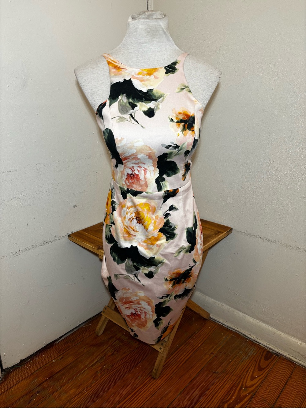 Black Halo Montego Floral Halter Dress